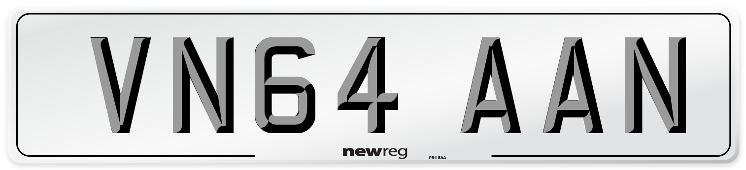 VN64 AAN Number Plate from New Reg